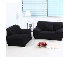 ele ELEOPTION Sofa Überwürfe Sofabezug Stretch elastische Sofahusse Sofa Abdeckung in Verschiedene Größe und Farbe Herstellergröße 235-300cm (Schwarz, 4 Sitzer für Sofalänge 220-300cm)