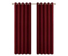 PONY DANCE Gardinen Blickdicht Rot - Vorhänge Wohnzimmer Thermo Vorhang Blickdicht Gardine Verdunkelung Ösenschal Wärmeisolierend, 2 Stücke H 228 cm x B 167cm
