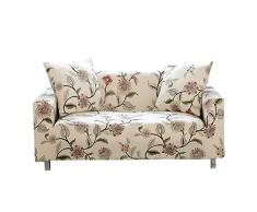 WONGS BEDDING Sofabezug Sofa Überwürfe Elastische Stretch Sofa Abdeckung Sofahusse Sofaüberzug Sofabezug Blumenmuster Couchhusse Antirutsch Weich Stoff für Sofa Couch(2 Sitzer 145-185cm)