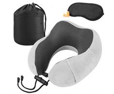 KEAFOLS Nackenhörnchen Reisekissen Bequemes Nackenkissen Nackenrollen mit Memory Schaum Orthopädisches Nackenstützen für Zuhause Büro Reise Flugzeug Zug
