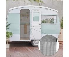 Bestlivings Fadenvorhang (56x185cm) in Anthrazit, Caravan Camping Fadengardine ideal für Wohnwagen/Wohmobil als Türvorhang