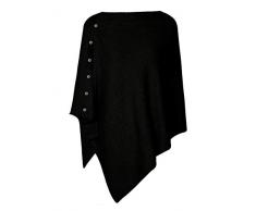 PULI Damen Schal Poncho Decke Cape Cardigan Kaschmir/Kaschmir Wickelschal für Frühling Sommer Herbst, Schwarz, Gr. Einheitsgröße