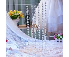 sunnymi 1 M Klar Diamant Acryl Crystal Perlen Vorhang DIY Für Hochzeit Dekor Festivals Veranstaltungen Wohnzimmer Kinder 3D Modern Spiegel Punkte Sterne (Klar)