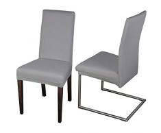 Staboos Stuhlhussen 2er Set aus 96% Baumwolle - Bi-elastische Stretch Stuhlüberzüge - Universal Stuhlbezug - Stuhlabdeckung waschbar & bügelfrei, Hellgrau