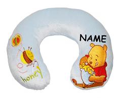 alles-meine.de GmbH Nackenkissen - Disney Winnie The Pooh - incl. Name - Kissen für Auto / Kindersitz - Reisekissen / Reisehörnchen / Nackenpolster - für Baby - Kinder & Erwa..