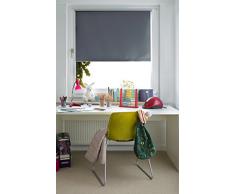 GARDINIA Thermo-Rollo mit Thermo-Rückseite zum Klemmen oder Kleben, Höchste Lichtreflektion, Energiesparend, Lichtundurchlässig, Alle Montage-Teile inklusive, EASYFIX Rollo Thermo, Schiefer, 90 x 210 cm (BxH)