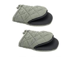 Ulable Mini Topfhandschuhe Ofenhandschuh hitzebeständig, rutschfest, Neopren, Baumwoll, mit Aufhängeschlaufe für Mikrowelle und Ofen, 2 Stück