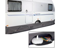 #11 Wohnwagen Bodenschürze Deluxe mit großen Taschen von 4-6 m Caravan Wagenschürze Radkastenschürze Wohnwagenschürze als Schutz Organizer Schrank Tasche Streifenvorhang Staufach