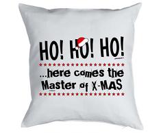Kissen mit coolem weihnachtsmotiv - HO HO HO ..here comes the Master of X-Mas - Geschenk - Zierkissen für Couch und Bett