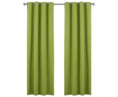 PONY DANCE Kinderzimmer Vorhänge Blickdicht - Grüne Gardine Blickdicht Wohnzimmer Dekoschals Gardinen Thermo Vorhang Wärmeisolierend Ösenschal, 2er Set H 210 x B 132 cm