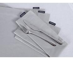 MIKASA Baumwoll-Servietten, Stoffservietten, Grau, 4-teiliges Set