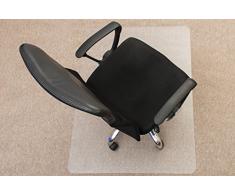 Floortex Bodenschutzmatte | Bürostuhlunterlage ultimat | 120 x 134 cm | aus Original-Floortex-Polycarbonat | transparent | rechteckig | TÜV zertifiziert | für nieder- & mittelflorige Teppichböden