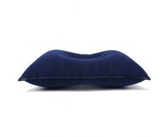 Aufblasbares Kissen Bequemes Reisen im Freien Camping Home Office Schlafen Selbstaufblasendes tragbares Kissen PVC Flocking Fleece - Dunkelblau