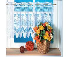 1er Pack hochwertiger Jacquard-Fadenstore Scheibengardine bestickt Gardine Vorhang, #1, B/H 160x45cm
