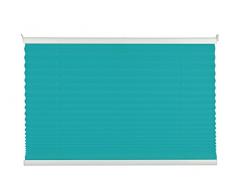 mydeco Pink, Blau, Grün Plissee Klemmfix Rollo ohne bohren | Blau 75x130 cm Blickdicht Jalousie Sonnenschutzrollo - Fenster / Türen inkl. Klemmträger