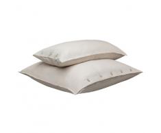 URBANARA Bettwäsche-Set Bellvis - 100% reiner Leinen, Natur - 1 Bettbezug 155x220 cm + 1 Kissenbezug 80x80 cm, 2-teiliges Set Leinen-Bettwäsche