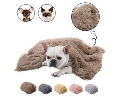 Dasior Haustier Hund Katze Flauschige Felldecke Schlafmatte Wendedecke Doppelschichtig waschbar für Hundebett, Couch, Sofa, Auto, L(39.5 x 29.5 inch), braun