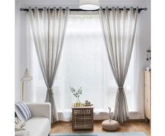 NUOLANDE 1Pcs Voile Vorhang Tüll Vorhänge Transparent, Gestreifter Tüllvorhang,Dekoschal Für Kinderzimmer Wohnzimmer (1M),Grau