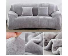 Capalta Blume Sofa-Überzug aus dickem SAMT, für 3-Sitzer Sofa Überwürfe Sofabezug Stretch Samt Sofahusse 190-230cm(75-90) + 2 Kissenbezug in 40 cm