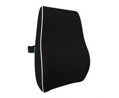 bonmedico Ergonomisches Rücken-Kissen aus Memory Foam, Rückenkissen für Bequeme Sitzhaltung im Alltag, Lendenkissen für Büro & Home Office Zuhause, Schwarz, Small