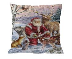Weihnachten Kissenbezug Kissenhülle Kissenbezüge Hansee, Dekokissen Cases Xmas Weihnachtsmann Dekokissen Bezug Polyester Kissen Kissenbezug für Wohnkultur 45 x 45 cm（A)