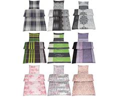 BaSaTex Microfaser Bettwäsche Set in 2 Größen und 7, 4tlg 135x200 cm Mirco