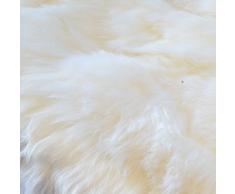 Naturasan Doppel-Schaffell Lammfell-Teppich Decke Duo (aus 2 Fellen) , Flokati, Shaggy, Designer Langflor Felldecke Fellteppich (Weiss)