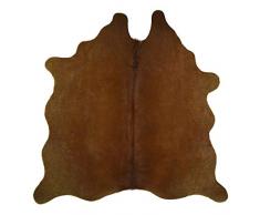 casa pura Kuhfell Teppich mit seidigem Glanz | Tierfell echt | extra geruchsarm | ökologisch gegerbt | Fellteppich Vorleger für Wohnzimmer & Schlafzimmer | Naturfell Teppich | 2 Farben (braun)