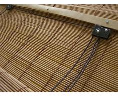 JalousieCrew Bambusrollo Bambus Raffrollo Natur Breite 60-160 cm Länge 160 cm Seitenzug Fenster Tür Rollos Holzrollo (140 x 160 cm)
