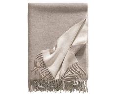 Eagle Products Alassio Kaschmirdecke / Doubleface Decke / Wohndecke / Wolldecke 135 x 195 cm in ecru/natur mit Fransen / Made in Germany