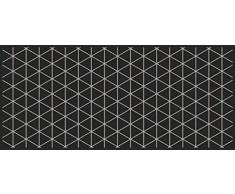 Flurläufer - Küchenläufer - schwarz - triangle silver - Universal Läufer - Küchenmatte - Läufer - Dekoläufer für Küche , Flur , Wohnzimmer und Bar - Der Hingucker in Ihrer Wohnung - Ihre Gäste werden staunen - waschbare