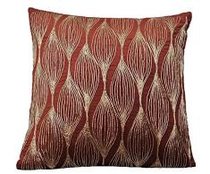 Rot Kissenbezüge 40 x 40 cm, Samt Kissenbezug, handgemachte Dekokissenbezug Rost - Golden Sitar