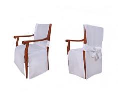 TexDeko Universal Stuhlhussen - Modell Monaco für Stühle mit Armlehne Weiß