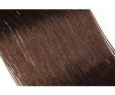 Victoria M Leonora Vorhang - Fadenvorhang 100 x 245cm, braun, 2er Pack