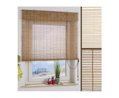 ourdeco® Bambusrollo / 80 x 160 cm (Breite x Höhe) Kirschbaum/lichtdurchlässig/Klemmen und Montage ohne Bohren/Decken- und Wandmontage gebohrt/Smartfix=Klemmfix=Easy-to-fix