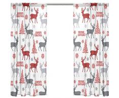 Orediy Vorhang aus Voile, 2 Paneele, Frohe Weihnachten, 40% Verdunkelungsstab, Lange Gardine, Fensterbehandlung, Schlafzimmer, Wohnzimmer, Dekoration, 200 x 140 cm, Polyester, Multi, 2 * 140W x 200 H