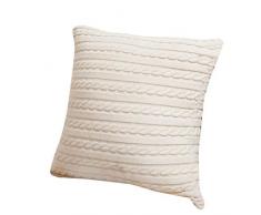 Stricken Kissenbezug Kopfkissenbezug Rosennie Kissenbezüge Mode Dekokissen Cases Cafe Sofa Kissenbezug Baumwolle Leinen Lendenkissen Moderner Stil Baumwollkissen Sofa Home Decor(Beige)