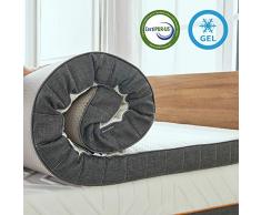 Inofia Topper 90x200 Gelschaum Matratzenauflage Matratzentopper Memory Foam Topper 7,5cm|2 Layer RG50 Gelschaum+ Support Foam|waschbar Bezug|100 Nächte Probeschlafen|10 Jahre Garantie(90 x 200 cm)