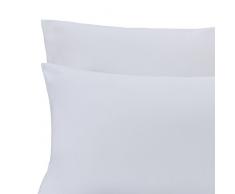 URBANARA Flanell-Bettwäsche “Montrose“ – 100% reine Baumwolle, Weiß – 3-teiliges Bettwäsche-Set – 1 Bettbezug 200x220 cm + 2 Kissenbezüge 80x80 cm, Flanellbettwäsche in Übergröße, Biber-Bettwäsche, Baumwollbettwäsche