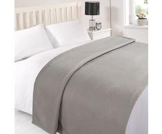 Tonys Textiles Fleecedecke - Überwurf für Sofa, Bett, Sessel - einfarbig - besonders weich - Grau