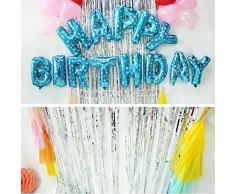 SUNBEAUTY Glitzervorhang Silber Party Dekoration 91x240cm Folie Türvorhang (Silber)