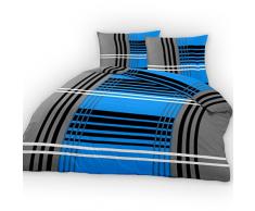 Superbetten-321 2 teilige, 4-Jahreszeiten Microfaser-Bettwäsche Gray Line, 155x220 cm, OVP