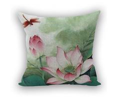 Nunubee Kissenbezug Weihnachts-Serie Leinenmaterial deko Dekoration deko Kissen deko Wohnzimmer Autodekoration, Pflanze 4 45x45CM