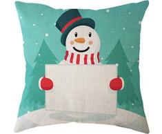 Nunubee Kissenbezug Hohe Qualität bettwäsche Wohnkultur Weihnachten-Serie Dekorative Kissenhülle Sofakissen zierkissen Elch Weihnachtsmann Gedruckt Glocke Elf Rentier Rudolph Festive, Elch 6 45x45cm