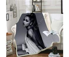 Yoin Celebrity Ariana Grand Design Decke Plüsch 3D Gedruckt für Erwachsene Sofa Sherpa Fleece Tagesdecke Wickeldecke Mikrofaser -7, Multi, 150x200cm