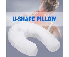 YOOUOOK U-Form Kopfstütze,Side Sleeper U-Form Kopfstütze,Seitenschläferkissen - U-förmig fördert die perfekte Schlafhaltung (Weiß)