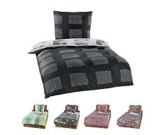 Niceprice 4 Teilige Winter Bettwäsche Set Fleece Flausch in 20 modernen Designs in 4 Größen 135x200-155x220-200x200-200x220, Chris 135x200