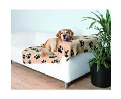 Trixie 37181 Fleecedecke Barney,150x100 cm, beige mit schwarzen Pfoten