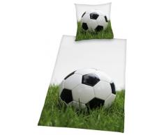 Herding YOUNG COLLECTION Bettwäsche-Set, FuÃball Motiv, Bettbezug 135 x 200 cm, Kopfkissenbezug 80 x 80 cm, Baumwolle/Renforcé