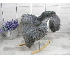 World of Sheepskins Gotland #409 Schaffell-Teppich, echter schwedischer Einzel-Lammfell-Teppich, Stuhl-Überwurf, natürliche Farbe, 130 cm x 90 cm